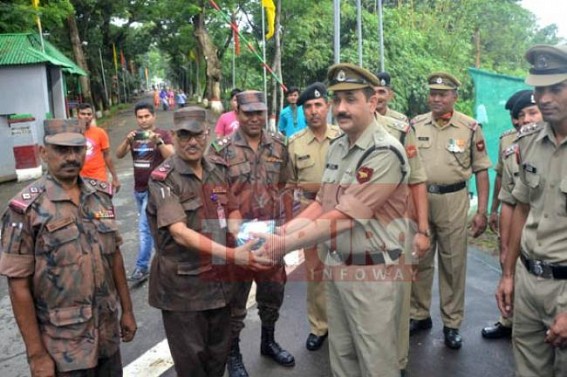 70th Independence Day: BSF officials exchange sweets with their counterparts at Akhaura check post